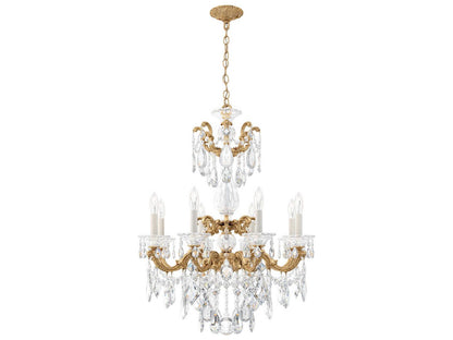 Schonbek La Scala 8-Light Silver Crystal Candelabra Chandelier
