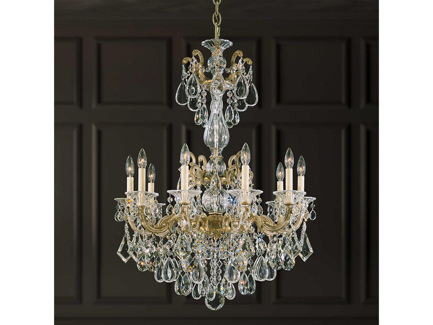 Schonbek La Scala 10-Light Crystal Candelabra Chandelier