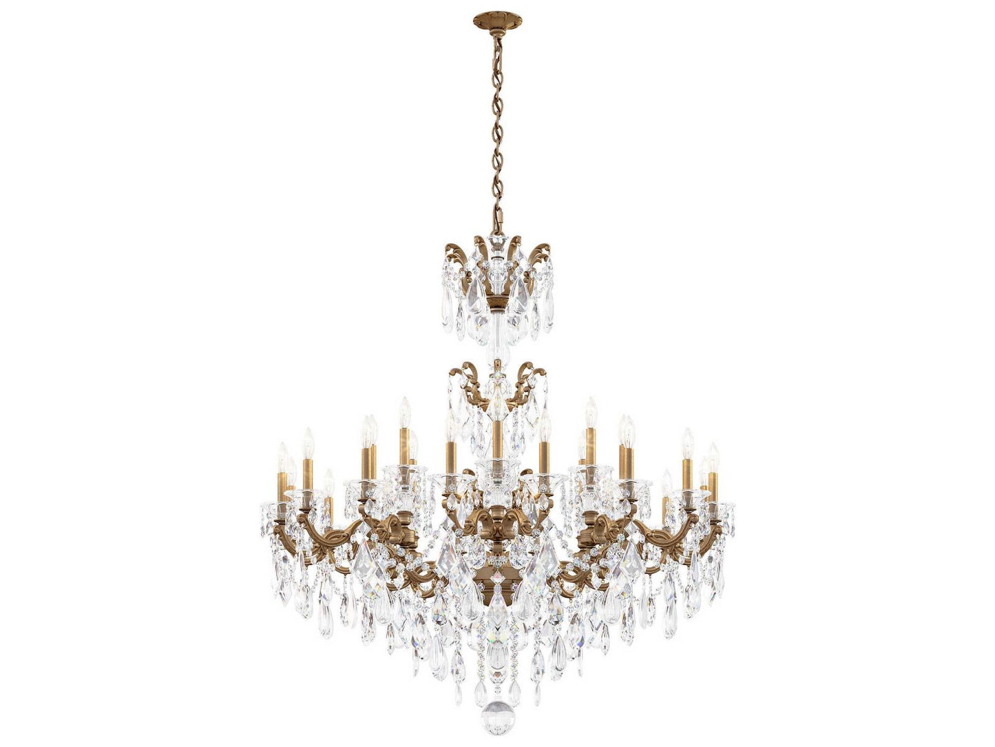 Schonbek 24-Light La Scala Crystal Chandelier in Heirloom Gold