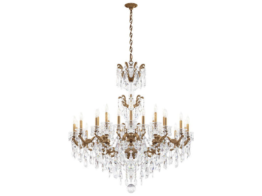 Schonbek 24-Light La Scala Crystal Chandelier in Heirloom Gold