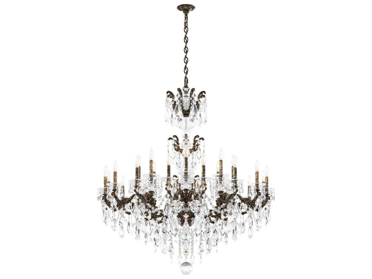 Schonbek 24-Light La Scala Crystal Chandelier in Heirloom Gold