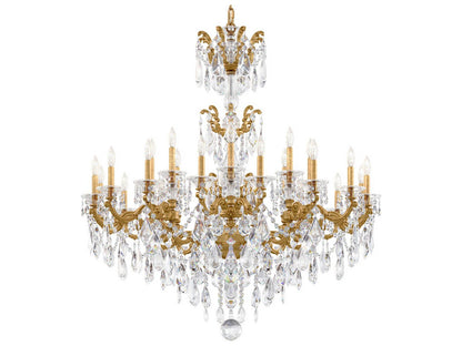Schonbek 24-Light La Scala Crystal Chandelier in Heirloom Gold