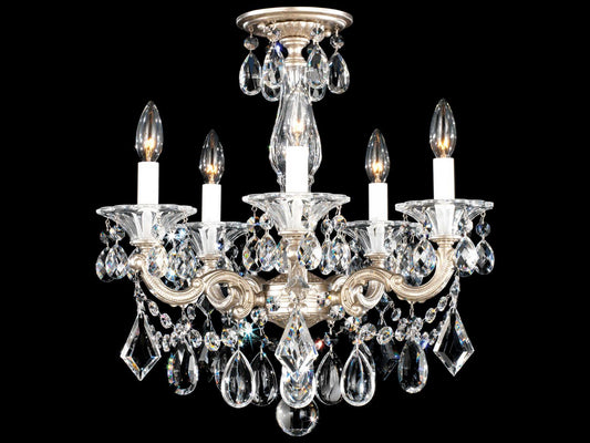 Schonbek La Scala 5-Light Silver Crystal Candelabra Chandelier