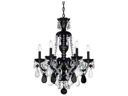 Schonbek Hamilton Rock Crystal 6-Light Chandelier in Jet Black