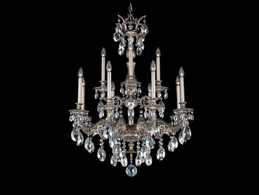 Schonbek Milano 12-Light Crystal Candelabra Chandelier