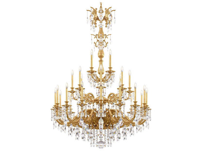Schonbek 28-Light Milano Chandelier in Florentine Bronze with Heritage Crystal