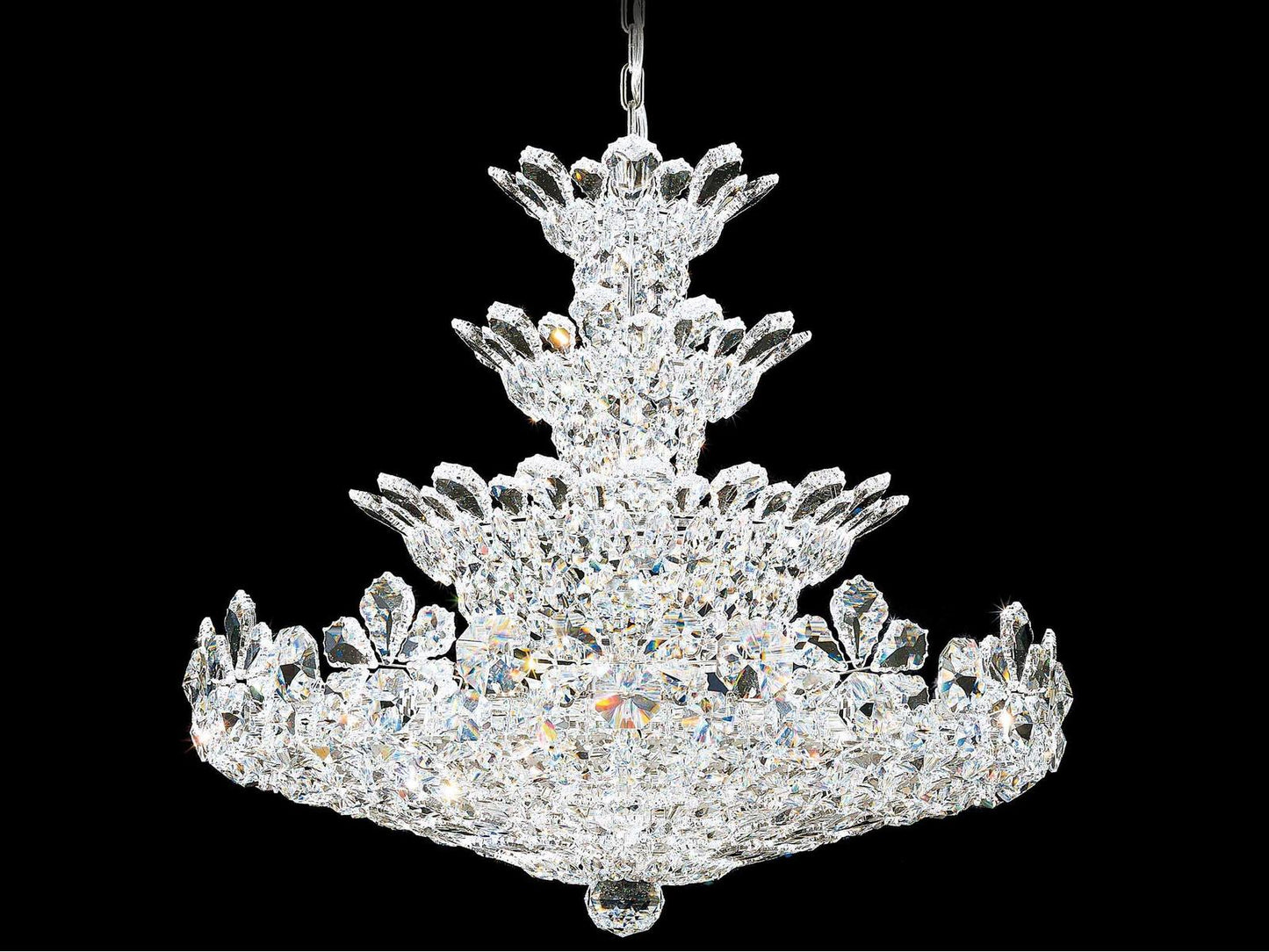 Schonbek 30-Light Trilliane Candelabra Chandelier in Polished Stainless Steel with Crystal Accents