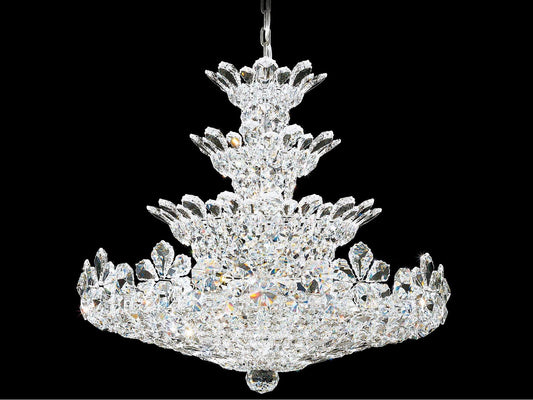 Schonbek 30-Light Trilliane Candelabra Chandelier in Polished Stainless Steel with Crystal Accents