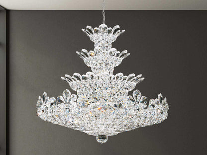 Schonbek 30-Light Trilliane Candelabra Chandelier in Polished Stainless Steel with Crystal Accents