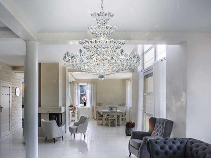Schonbek 30-Light Trilliane Candelabra Chandelier in Polished Stainless Steel with Crystal Accents