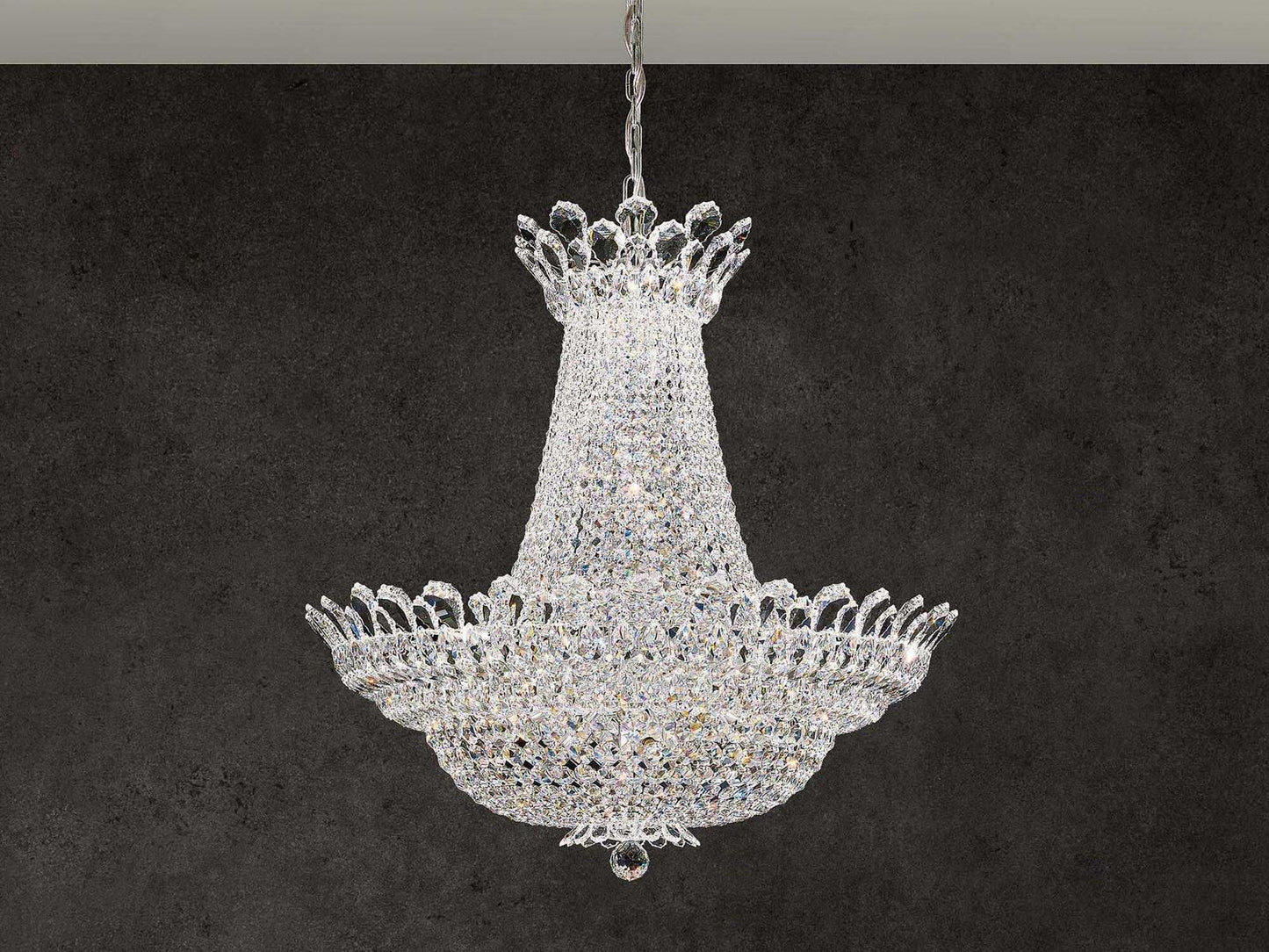 Schonbek Trilliane 53-Light Crystal Chandelier in Polished Silver