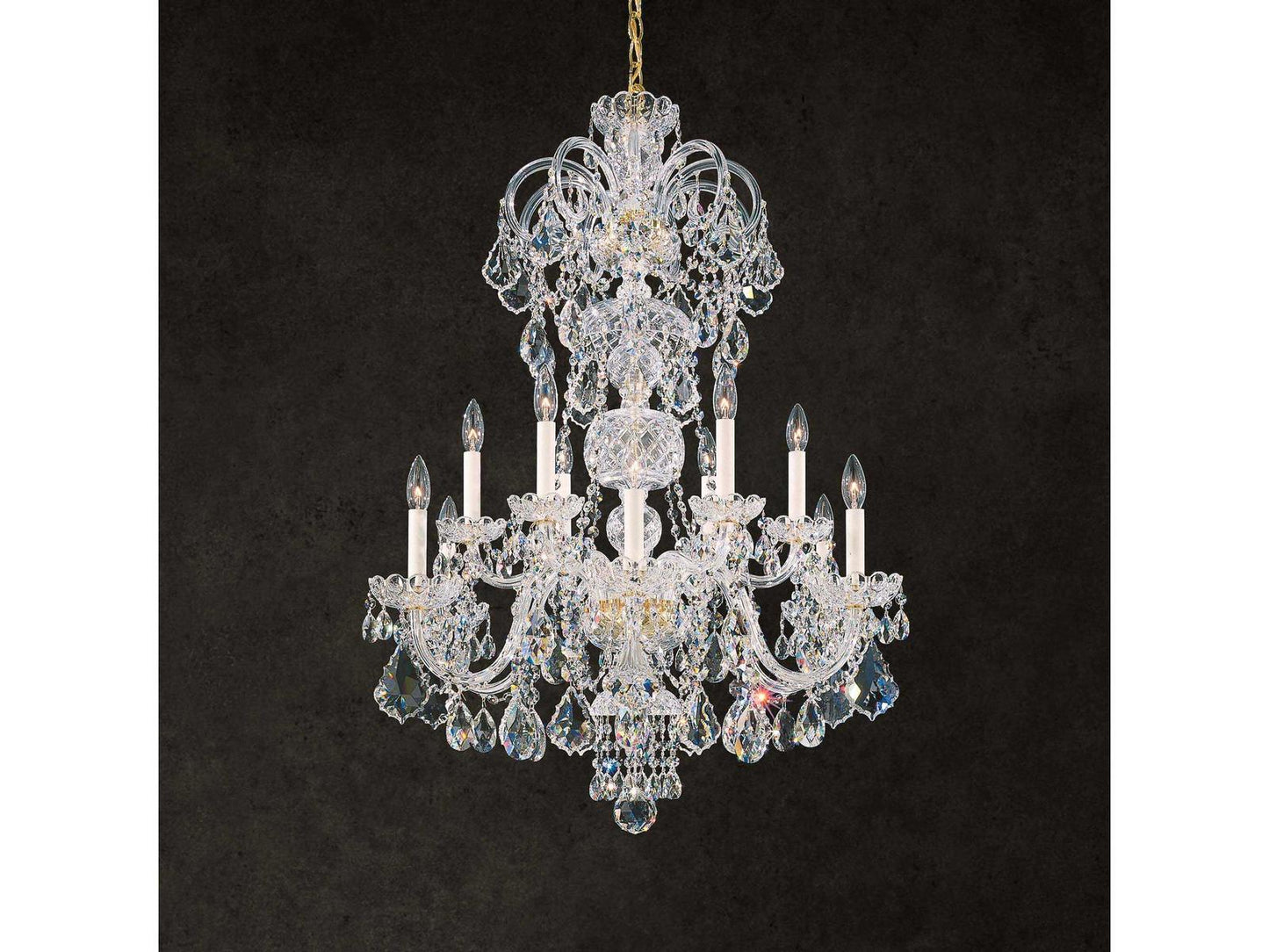 Schonbek 12-Light Olde World Crystal Candelabra Chandelier