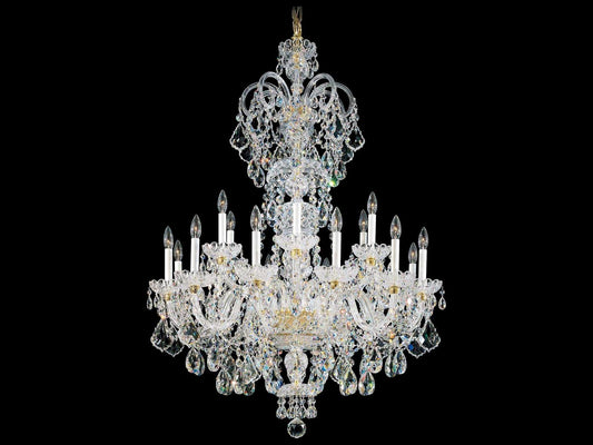 Schonbek Olde World 23-Light Crystal Candelabra Chandelier in Aurelia