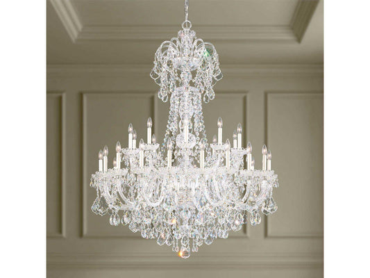 Schonbek 35-Light Olde World Chandelier with Hand-Formed Crystal