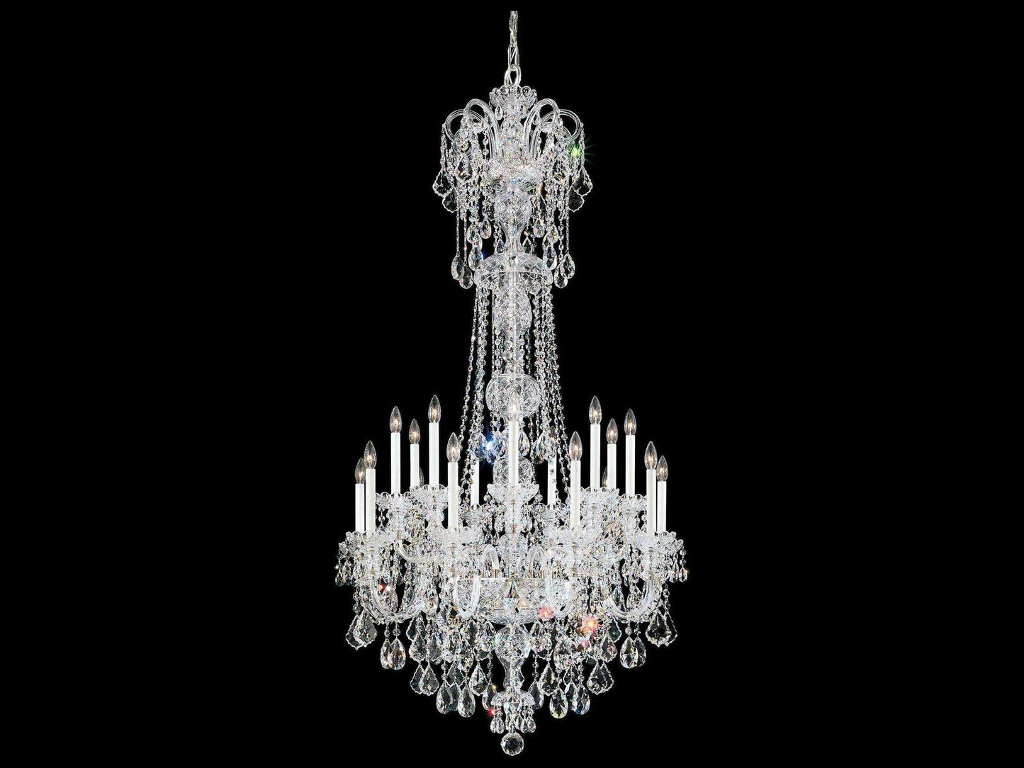 Schonbek Olde World 23-Light Candelabra Chandelier in Polished Silver