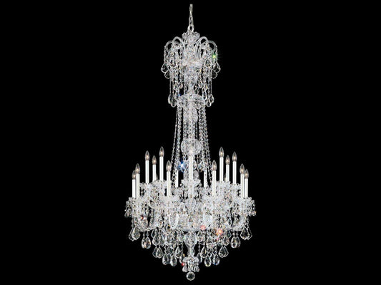 Schonbek Olde World 23-Light Candelabra Chandelier in Polished Silver