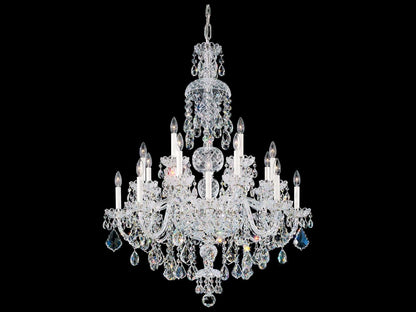 Schonbek Olde World 25-Light Candelabra Chandelier with Silver Crystal