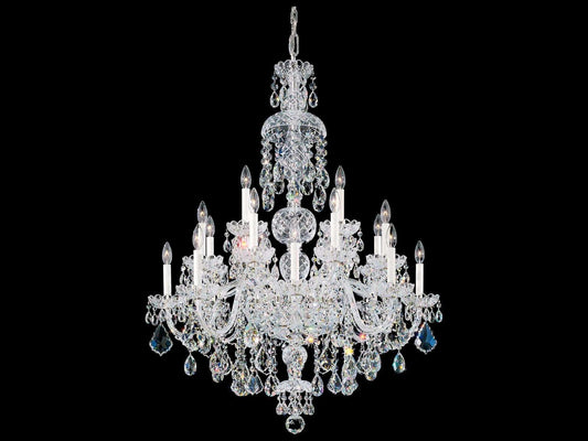 Schonbek Olde World 25-Light Candelabra Chandelier with Silver Crystal