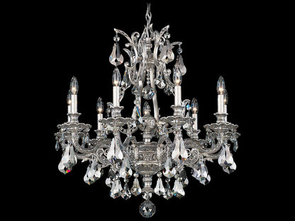 Schonbek 9-Light Sophia Silver Crystal Candelabra Chandelier