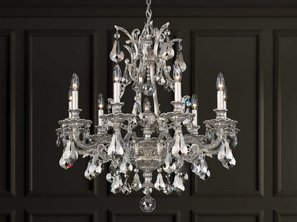 Schonbek 9-Light Sophia Silver Crystal Candelabra Chandelier