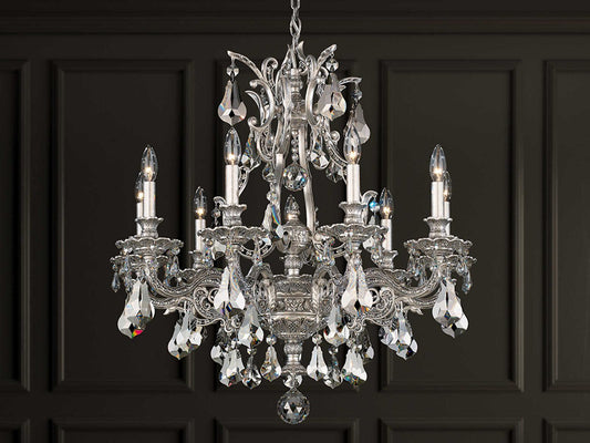 Schonbek 9-Light Sophia Silver Crystal Candelabra Chandelier