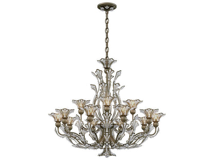 Schonbek Rivendell Crystal Chandelier with Delicate Floral Motif