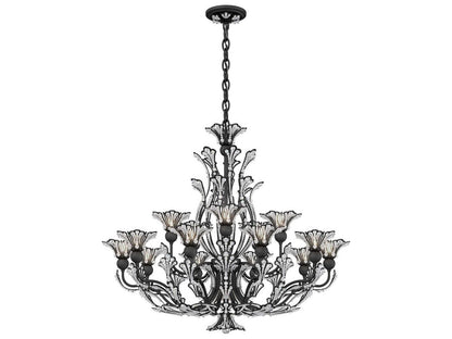Schonbek Rivendell Crystal Chandelier with Delicate Floral Motif