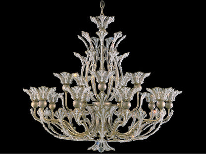 Schonbek Rivendell Crystal Chandelier with Delicate Floral Motif