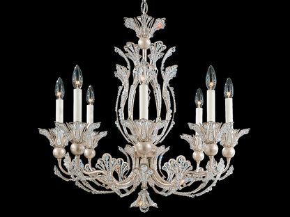 Schonbek 8-Light Rivendell Silver Crystal Candelabra Chandelier