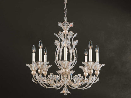 Schonbek 8-Light Rivendell Silver Crystal Candelabra Chandelier