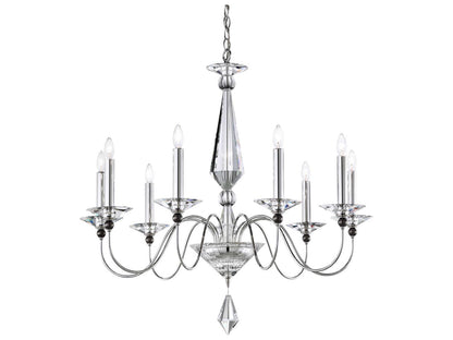 Schonbek 9-Light Jasmine Crystal Chandelier in Polished Silver