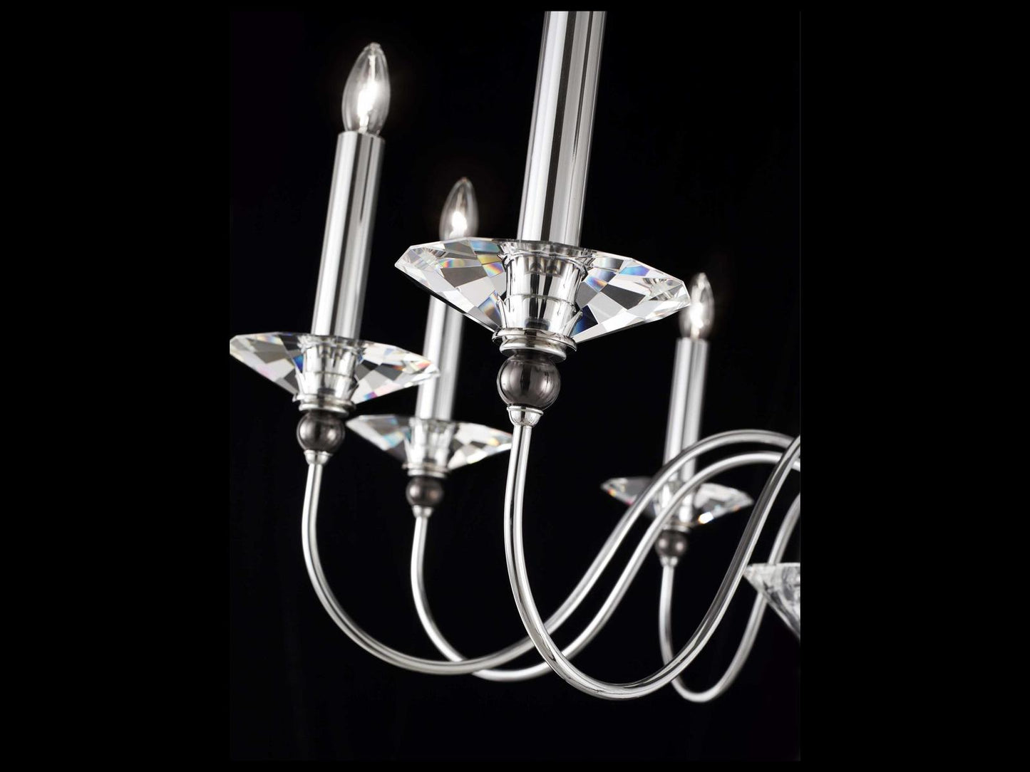 Schonbek 9-Light Jasmine Crystal Chandelier in Polished Silver