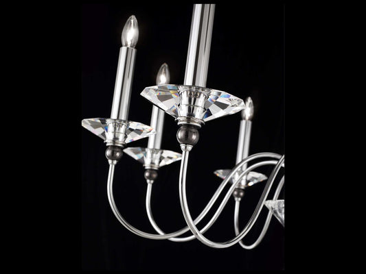 Schonbek 9-Light Jasmine Crystal Chandelier in Polished Silver