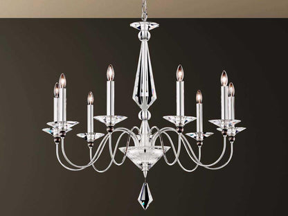 Schonbek 9-Light Jasmine Crystal Chandelier in Polished Silver