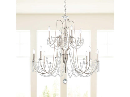 Schonbek 12-Light Esmery Candelabra Chandelier with Optic Crystal