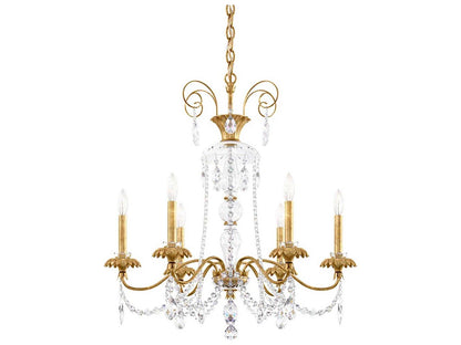 Schonbek Helenia 6-Light Heirloom Gold Crystal Candelabra Chandelier