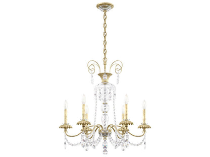 Schonbek Helenia 6-Light Antique Silver Crystal Candelabra Chandelier
