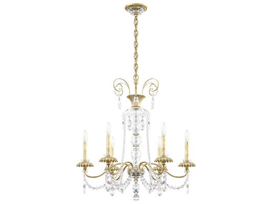 Schonbek Helenia 6-Light Antique Silver Crystal Candelabra Chandelier