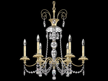 Schonbek Helenia 6-Light Antique Silver Crystal Candelabra Chandelier