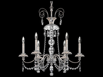 Schonbek Helenia 6-Light Heirloom Silver Crystal Candelabra Chandelier