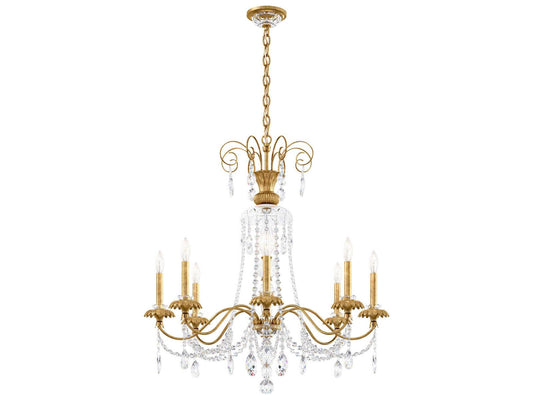 Schonbek Helenia 8-Light Heirloom Gold Crystal Candelabra Chandelier
