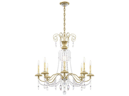 Schonbek Helenia 8-Light Heirloom Silver Crystal Candelabra Chandelier