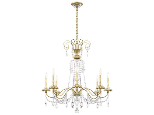 Schonbek Helenia 8-Light Heirloom Silver Crystal Candelabra Chandelier