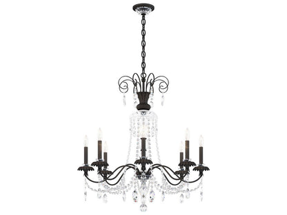 Schonbek Helenia 8-Light Crystal Chandelier in Black with Heritage Handcut Crystal