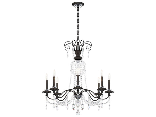 Schonbek Helenia 8-Light Crystal Chandelier in Black with Heritage Handcut Crystal