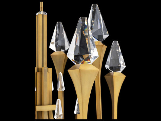 Schonbek Plumeria 8-Light Crystal LED Chandelier in Aged Brass