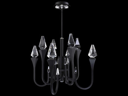 Schonbek Plumeria 8-Light LED Chandelier in Black with Clear Optic Crystal
