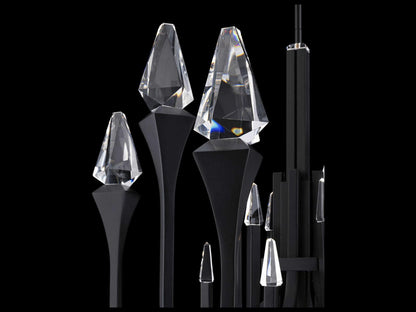Schonbek Plumeria 8-Light LED Chandelier in Black with Clear Optic Crystal