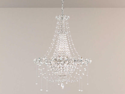 Schonbek Chrysalita 6-Light Crystal Empire Chandelier in Polished Stainless Steel