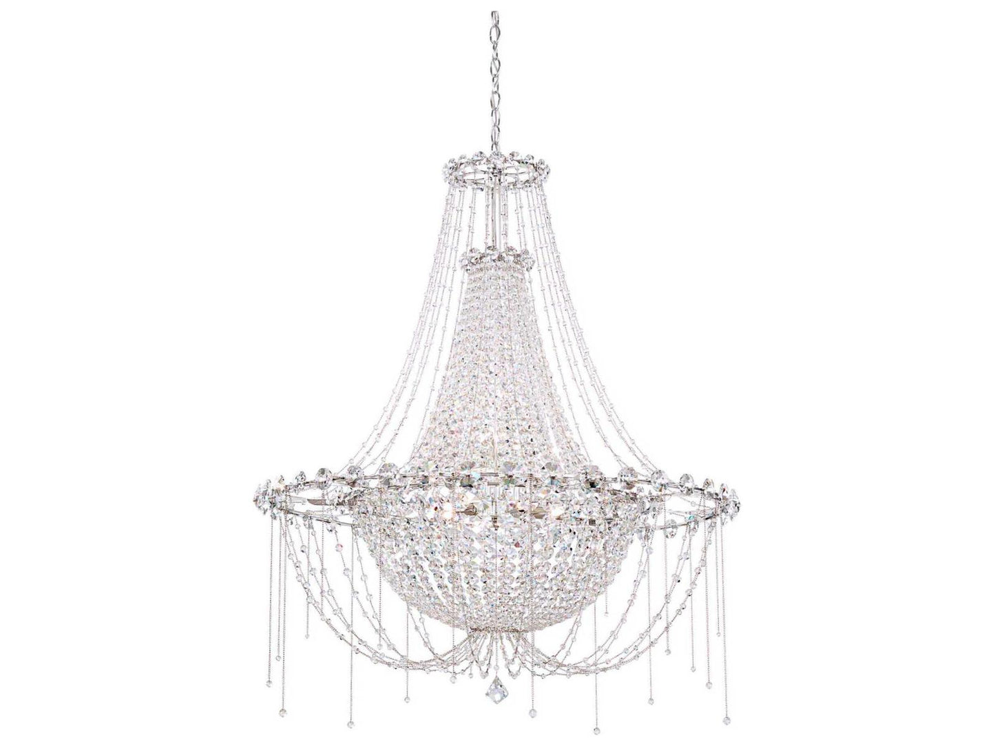 Schonbek Chrysalita 8-Light Stainless Steel Crystal Empire Chandelier